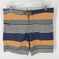 Patagonia Men  s 38 Multi-Color Striped Nylon Board Shorts