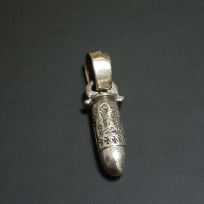 BWL Bill Wall Leather Sterling Silver 925 Graffiti Bullet Pendant