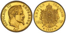 FRANCE. Napoleon III. 1869-BB AV 100 Francs. PCGS MS63. KM 802.2; Gadoury 1136