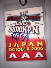 RAW JAPAN ECW 2006 WWE HAND SIGNED RVD EVENT BACKSTAGE BADGE 