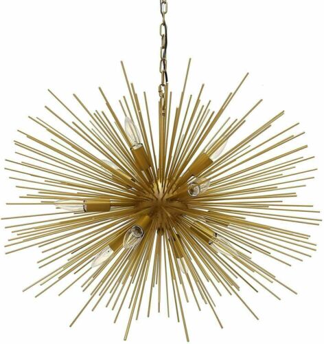 Handmade Urchin Light Modern Brushed Brass CeilingMid Century Chandelier