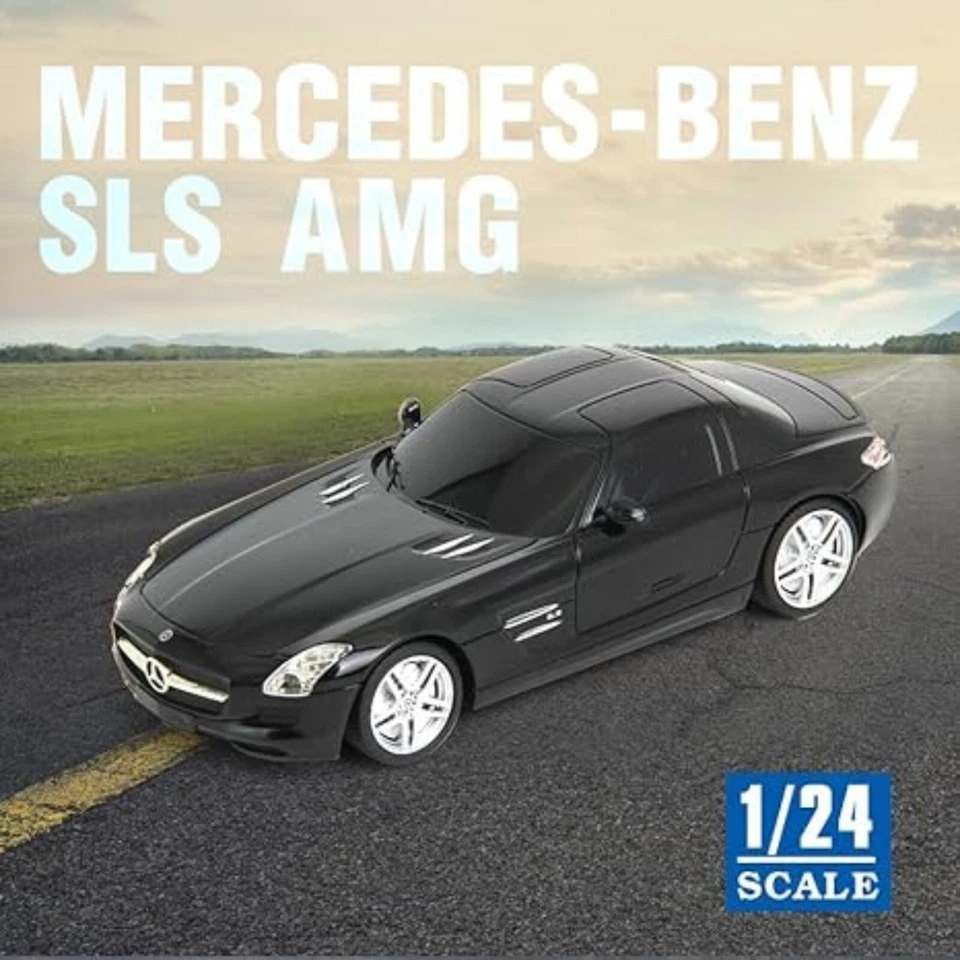 RASTAR RC Car Licensed Mercedes-Benz SLS AMG 1:24 Scale Remote Control Car-Black - Image 4 of 4