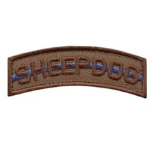 Sheepdog shoulder tab coyote tan embroidered thin blue line fastener patch