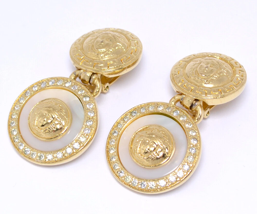 versace shell earrings