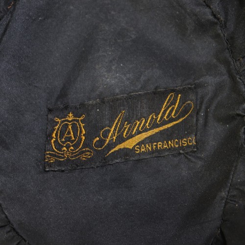 Vintage Arnold San Francisco Hat Women Black Straw Feathers Velvet Side Fold - Picture 10 of 14