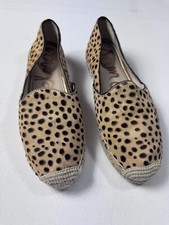Sam Edelman Kesia Cheetah Slip-On Calf Hair Fur Espadrilles Sz 7.5M