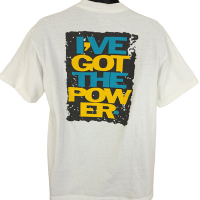 Vintage Oneita T Shirt Mens Size Large White 90s Ive Got The Power Streetwear