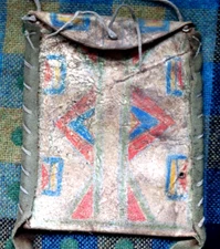 Vintage PARFLECHE BAG antique Native American document pouch Plains Indians