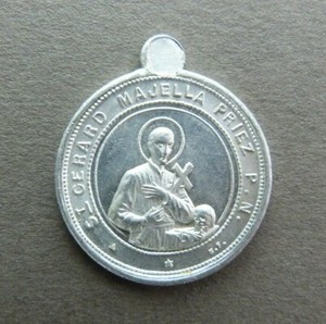 Gerard pendant Vintage Catholic St Gerard Medallion Saint Gerard Vintage St patron saint of motherhood pendant St Gerard pendant
