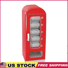 Mini Beverage Cooler Dispenser Retro Fridge Vending Machine 12V Thermoelectric