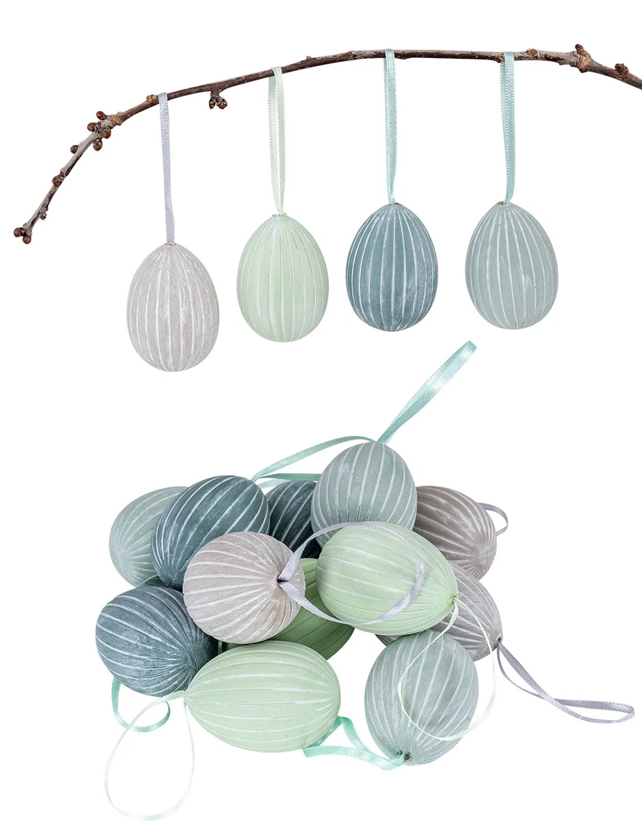 6 Stück Ostereier Anhänger Filz Deko Zum Aufhängen – Ostereier Dekoration Mit Blumenmotiven Frühlingsdeko