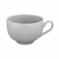 Seltmann Weiden Milchkaffeeobertasse Amina Silbergrau, Becher, Porzellan, 350 Ml