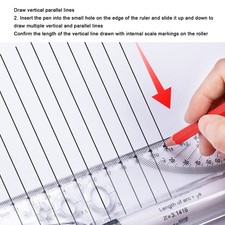 Rolling Ruler Parallel Line Arc Curve Drawing Measuring Roller Ruler With Built-
