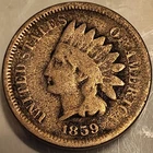 1859 1C Indian Head Penny Cent! Good Condition Old US Coin!