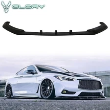 Fits 17-22 Infiniti Q60 IKON V3 Style Front Bumper Lip Chin Spoiler Splitter PU