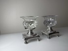 Antique French Empire 1819-1838 .95 Silver Mounted Cut Crystal Salt Cellars Pair — photo 7