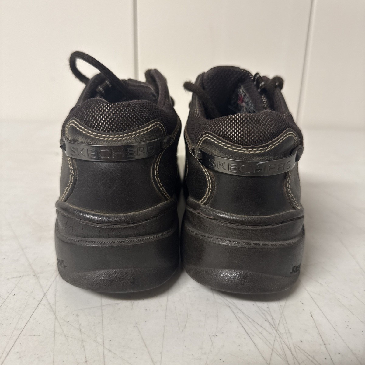 VTG 90s Skechers Chunky Platform Black Leather Jammers Shoes  display picture 1