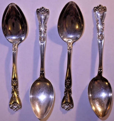 Vintage Lot of 4 Early 1900s Sterling Silver Gorham Chantilly Spoon Set 1.6 oz.