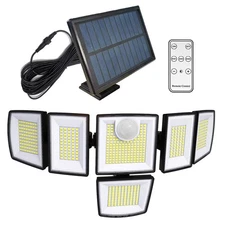 Solar Security Light Outdoor 6 head 7000K 3000LM LED Motion Sensor IP65