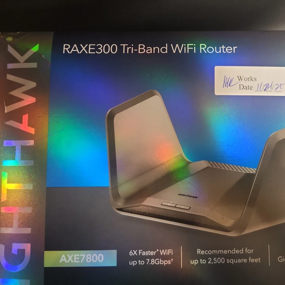 Roteador Netgear Nighthawk Raxe300 Axe7800 Tri-band 7.8Gbps+ Wifi 6e preto Open bo - Imagem 3 de 4