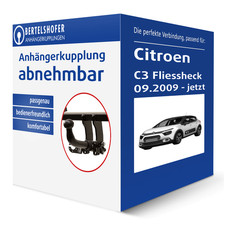 Auto Hak Anhängerkupplung abnehmbar für CITROEN C3 Fliessheck II Typ SC AHK