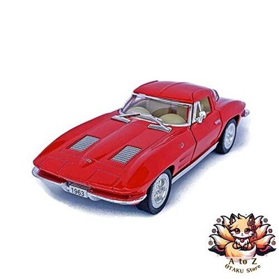 NEU KiNSMART 1/36 Scale 1963 Corvette Stingray Pullback Diecast Car Red