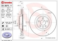 2X Brembo Bremsscheibe 09.B970.11 FüR Audi Porsche