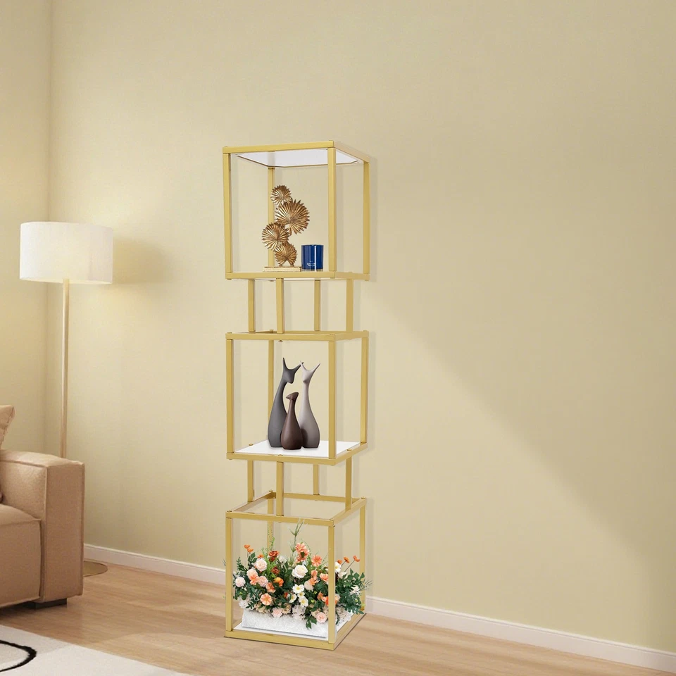 3 Tiers Home Bookshelf Storage File Rack Cube Shelving Unit Flower Display Stand - Image 2 of 4