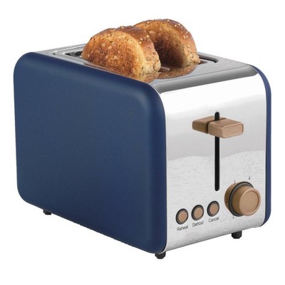 Indigo Silber 2 Scheiben Toaster Frühstücksmaschine Pop Up Brot Laib Toaster Maschine
