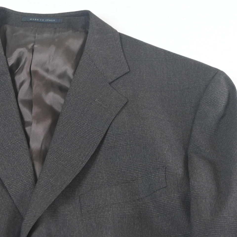 Blazer Abrigo Deportivo Luigi Bianchi Mantova 44R Marrón Cuadros Glenn 100% Lana Italia Foto 2 de 4