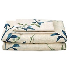 JSD Beige Leaves Printed Sheet Set Queen Size, 4 Piece Botanical Pattern Micr...
