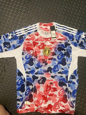 Bape x Adidas Trikot*Neu mit Etikett*Gr. XLarge*Grafik T-Shirt Pink/Blau/Weiß*Original