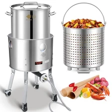 ARC 64QT Seafood Boiling Kit, 200,000BTU Stainless Steel Propane Burner And C...