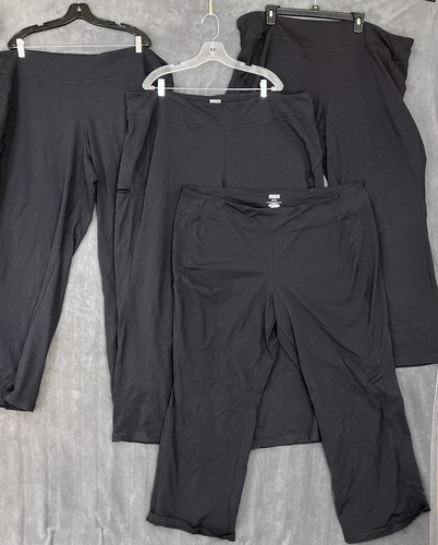 LOT OF 4 Duluth Trading NoGA Pants Womens 3X Plus Stretch Black Comfort