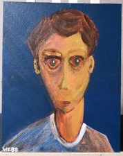 Outsider Punk Art Painting Original Signed WEBB 8x10 OOAK 