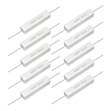 Cement Resistors, 10 PCS 10W 7.5 Ohm 5% Axial Lead Wire, White Wound Fixed Ce...