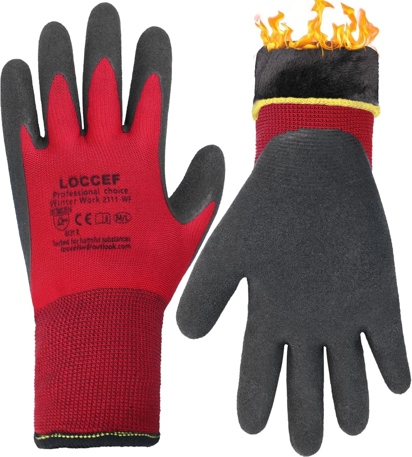 Winter Thermal Work Gloves Insulated Grip Cold Weather
