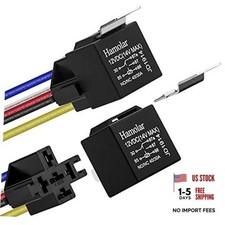 2 Pack 12V 40/30 Amp Car Relay DC 5 Pin SPDT and Harness - Heavy Duty 12 AWG