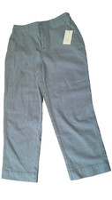 A New Day Cropped Pants Womens 8R Light Gray Stretch High Rise Straight Leg