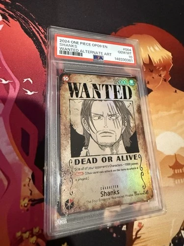 One Piece Shanks OP09-004 SP Wanted Poster Alternative Art English PSA 10