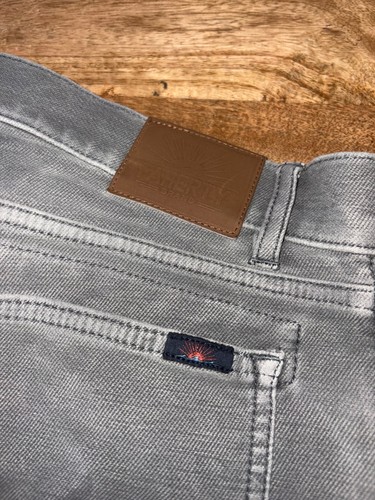 Faherty Pants Mens 32 French Terry Casual Chino 5 Pocket Jeans Gray Stretch - Picture 2 of 7