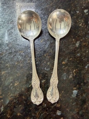 2- Old Master by Towle Sterling Silver Cream Soup Spoon 6 1/4" 76 grams