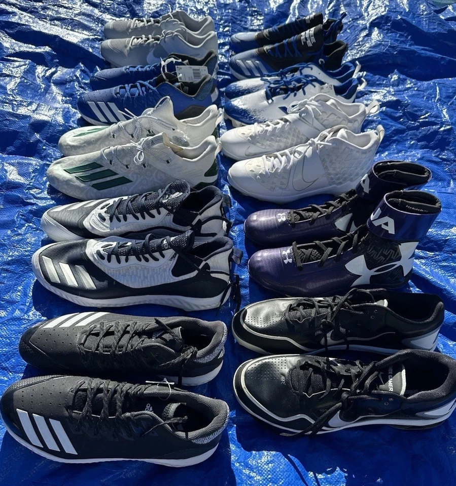 Lote de 10 botines de béisbol de fútbol Adidas para hombre Nike Under Armor NUEVOS NUEVOS CON ETIQUETAS Foto 3 de 4