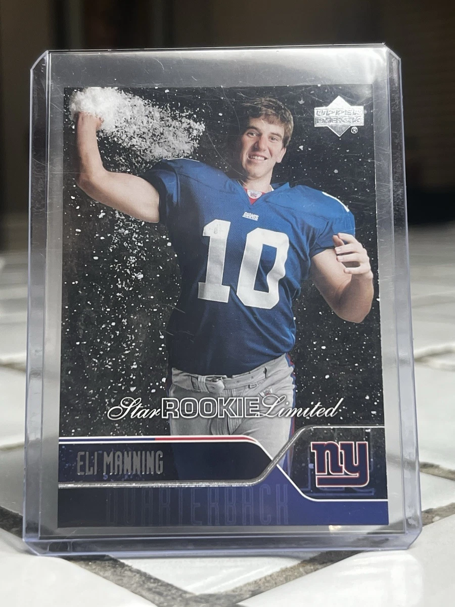Carte De Collection Eli Manning – Upper Deck 2008 – Premier Matériaux Rares Double Patch /65