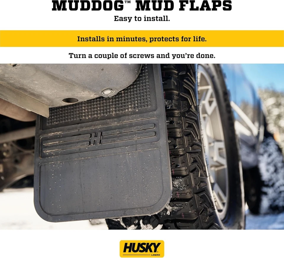 Husky Liners Universal Muddog Mud Flaps | Frente de goma - 12" negro Foto 4 de 4