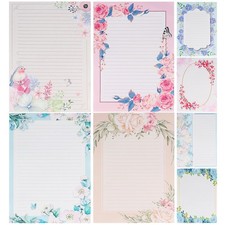 72Pcs Flower Stationery Paper Lined 8.5x11 Lined Stationary Writing Paper Fan...