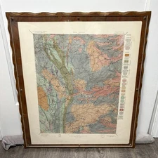 Antique 1893 US Geological Survey Topographical Map Placerville CA Framed USGS