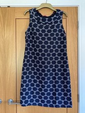 Navy white dress smart casual work UK 14 White Stuff round neck sleeveless