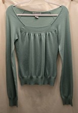 Charlotte Russe Vintage Scoop Neck Sweater Agua Size Junior M Pre-owned