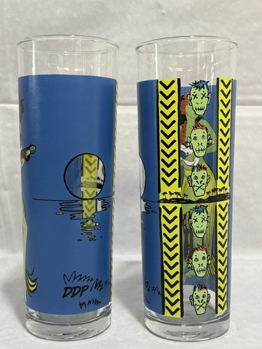 Hula Girl Glass Highball Collins Tiki Barware Hawaii Set of 2 Pair Zombie Tall - Picture 4 of 5